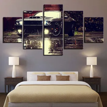 HD Pildid Lõuendile Maali Home Decor 5 tk Mootorratta Seina Art Auto Modulaarne Pilte elutuba, Magamistuba Kunstniku Plakat