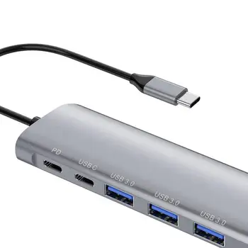 Hub 6 in 1 USB-C Alumiiniumist USB 3.0 Type-C-keskus Adapter