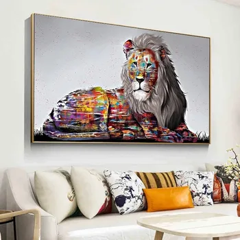 Lõuend Maali Loomade Seina Art Hobune Maali Lõvi, Tiiger Õli Maali Seinale Plakati ja Prindi elutuba Home Decor