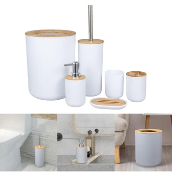 6 Tükki Plastic Bathroom Accessories Wc Harja Hoidja Hambahari Omanik Seep Sahtel
