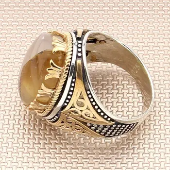 Islami Ringi Sterling Silver Ring with Jeemen Avärav Kivi Hõbedane Meeste Sõrmus Hõbe Naiste Ring Tehtud Türgi 925 Sterling Silver