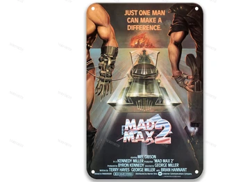 Mad Max 2 (1981) Retro Metallist Tina Märke Filme Tina Seina Märke Ripuvad Seina Decor 8x12 Cm