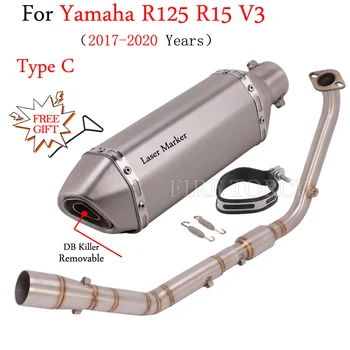Näiteks Yamaha YZF R125 R15 V3 2017 2018 2019 2020 Põgeneda Mootorratta terve Süsteemi Heitgaasi Muundatud Pea Link Summuti Toru DB Killer