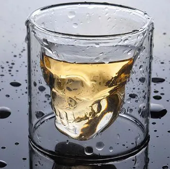 Kaks võimalust Shot Läbipaistev Crystal Skull Pea Klaasist Tassi Vein Viski Viin Baar Klubi õlut, veini klaasi 3 suurused