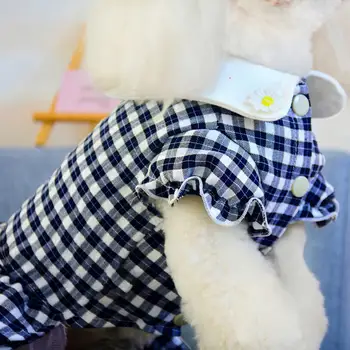 Suvel Seelikud Koera Lemmiklooma Seelik Pitsi Disain Hingav Õhuke Koer Mood Ruuduline Seelik Suveks koer kleit 2021 rüü été XS-XL