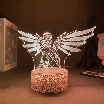 Mäng Overwatch 3D Tabel Lamp Magamistuba Tegevus Joonis Dekoratiivne Lamp LED Night Light Home Decor 2428 OW Mängude Tuba