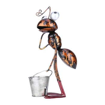 Sipelgas Skulptuur Raud Cartoon Ant Jääkfaili Catalpa Mahlakas Lille Pott Säilitamise Aed Laua Kaasaegne Tabel Teenetemärgi