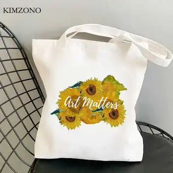Van Gogh ostukott eco lõuend shopper tassima bolsa bolso kott korduvkasutatavad bag bolsa compra kokkupandav kohandatud