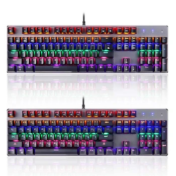 Universaalne RGB-USB-Kaabel-Mehaaniline Klaviatuur 104 võtmed vene inglise Gaming Klaviatuurid Lauaarvuti Sülearvuti