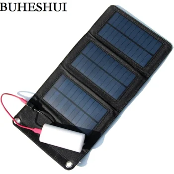 BUHESHUI Hulgi-Kaasaskantav Solar Charger Mobiilne Telefon+päikesepaneel+Kokkupandav USB Akulaadija Rahakott/Kott 5tk ping