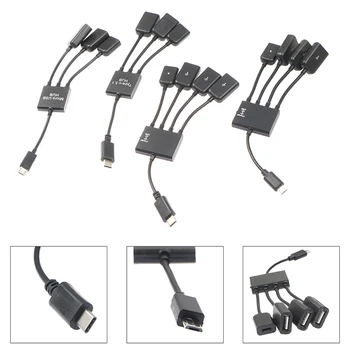 4 Port, Micro USB Power OTG Extender Hub Kaabel Must OTG Kaabel Hub Android Tahvelarvuti, Nutitelefoni U Disk Hiirt Tarvikud