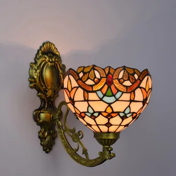 Euroopa stiil, värv, klaas retro peegel esilaterna Barokk voodi kõrval seina lamp esik päevalille ühe klaasi seina lamp