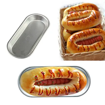 Kook Hallituse Tina Alumiiniumi Sulamist Pikk Kuju Leib Hotdog Küpsetamine Hallituse Pagari-Tool 10 TK