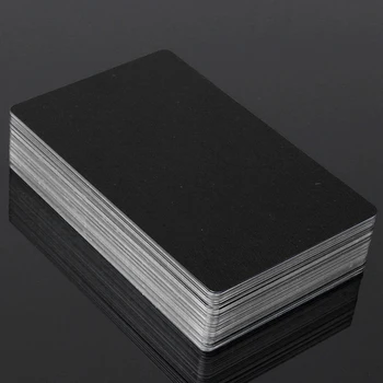 100tk Must Alumiinium Kaardi Graveerimine Metallist Äri Juurdepääsu visiitkaart Tühi 0.22 Mm Paksus
