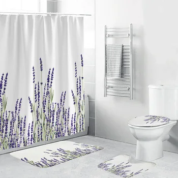 K-vesi 7 värvid Bohemia boho decor lill Digitaalne trükitud Veekindel Dušš Kardin set polüester kangast vannituba suite