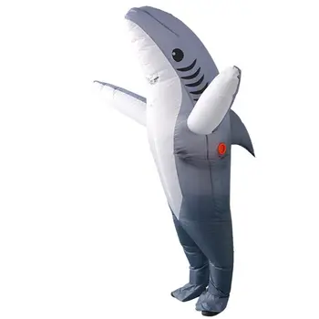 Täiskasvanud Hai Kostüüm Kostüüm Naljakas Täispuhutav Õhkima Läbi Sõita Riided Rasva Sobiks Halloween Cartoon Tarvikud