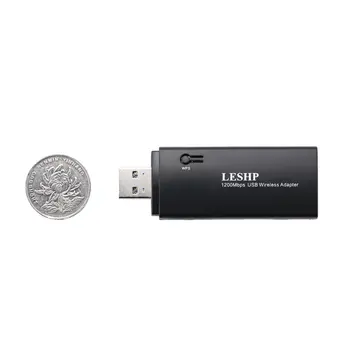 LESHP 1200Mbps 11AC Dual Band USB 3.0 Traadita Wi-Fi Võrgukaart Lai Valik Ühilduvuse Kiire Paigaldus Must