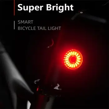 Ultra Bright Bike Saba Kerge USB Laetav Automaatne Jalgratta Intelligentne Piduri Kerge Veekindel LED-Jalgrattasport Hoiatus Tuled