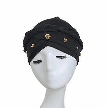 Uus Daamid Mütsid Moslemid Euroopas, Ameerikas Mustvalge Ühe Põimitud Piima Silk Baotou Müts Rõivad Aksessuaarid