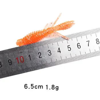 10tk Kalapüügi Lures 1.8 g 6,5 cm Soolane Kahtlane Kalapüügi Peibutis Krevetid Tüüp Pehme Uss Biooniline Sööt Mere Kalapüük