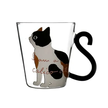 250ml Armas Loominguline Kass Piim Kohv Kruus Vett Klaasist Kruus Tass Teed, Tass Cartoon Kitty Home Office Cup Mahla