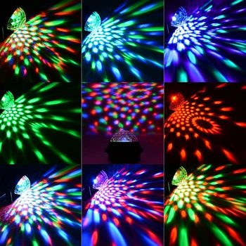 Heli Aktiveeritud Pöörleva Disco Ball Pool Tuled, Strobo Valgus 3W RGB LED lavatuled Jõuludeks Koju KTV Xmas Pulm Näidata