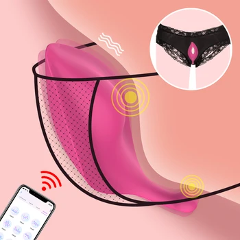 RAKENDUSE Bluetooth Vibreeriv Aluspüksid Liblikas Kantavad Vibraator Naistele, Kliitori Stimulaator Juhtmeta Kaugjuhtimispult Sugu Mänguasjad