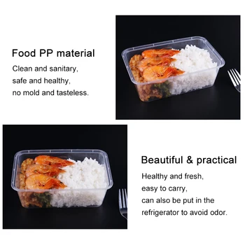 100tk Määrata Ristküliku Ühekordselt Lunch Box Plastikust Buffee Pakendite Kasti Toitu, Puu-Microwavable Sööki Bento Box Kaanega