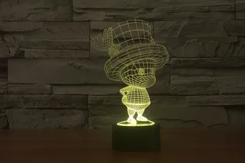UUS kuum 7color muutmine 3D Bulbing Tuli Üks töö Tony Chopper visuaalne illusioon LED lamp loominguline tegevus joonis mänguasi Jõulud