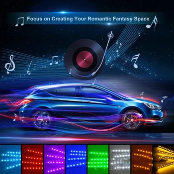 LED Auto Footlight Atmosfääri Kerge USB-Juhtmeta Kaugjuhtimispult Muusika Kontrolli Mitme Transpordiliikide Auto Sisekujunduses Tarvikud