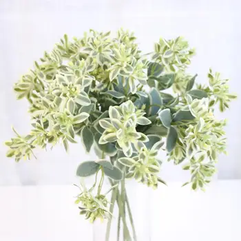 Kunstlik Plastikust Lily Lilled Taimede Võltsitud Jätab Aed Põõsad Roheline Muru, Põõsaste Faux Lehtertapp Kodust Väljas Kaunistamiseks