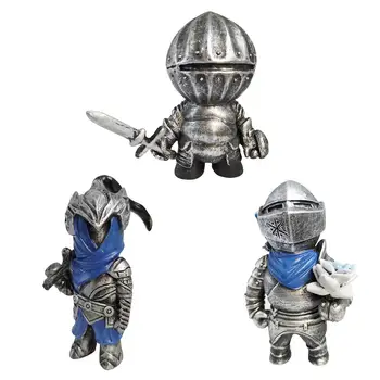Rüütel Gnomes Guard Vaik Skulptuuride Aed Paharet Sõdur Rüütel Guard Figuriin Armor Kääbus Ornament Väljas Õue Kaunistamiseks
