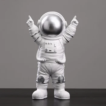 Kuu Skulptuuri Dekoratiivsed Miniatuuri Kosmonaut Kujud Kingitus Vaik Astronaut Kuju Home Office Desktop TV Kapp
