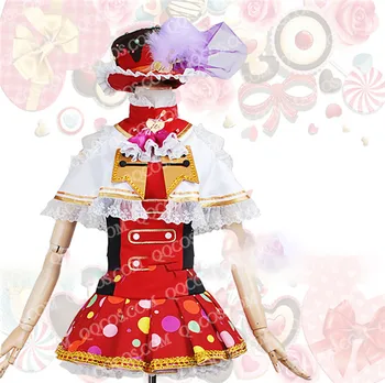 Anime Cosplay Kostüüm lovelive Aqours Punane Candy sõbrapäeva Pärast Ärkamist Nozomi Tojo Armas Kleit stiil