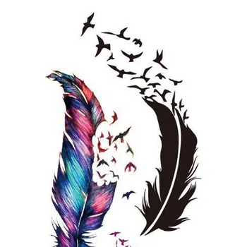 New Trendy Charming Body Accessories Waterproof Small Fresh Wild Goose Feather Pattern Tattoo Stickers