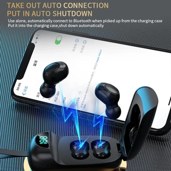 TWS Bule Hamba 5.0 Traadita Eadphones LED Võimsus Ekraan Sport Kõrvaklapid, In-ear Veekindel HIFI Earbuds Iphone Xiaomi 2021