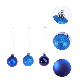 24tk Mitmevärviline Dekoratiivne Teema Pack Peen Jõulud Pallid Kaunistused Tree Teenetemärgi Decor (Sinine)