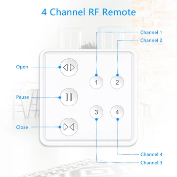 RF WIFI Kardina Lüliti Relee Moodul 4 Channel Remote App Kontrolli Aknas Katiku Rulood poolt Tuya Smart Elu Google ' i Kodu Alexa