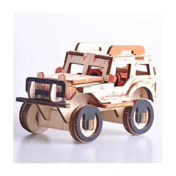 P63 kuum 3D Puzzle DIY Creative 3D Jeep Puidust Mudel Hoone Kit Mänguasi Hobi Kingitus Lastele Täiskasvanud
