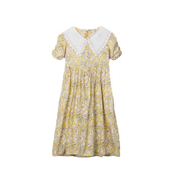 2021 Tüdrukud Dress Suvel Õie Printida Puhvis Varrukad Printsess Kleit Elegantne Lapsed Kleidid Tüdruk, Laste Riided 4 -14Y