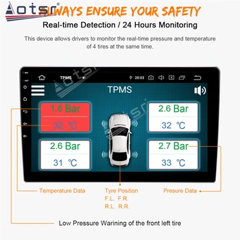 Aotsr Sisseehitatud ja Väliste TPMS Auto rehvirõhu Jälgimise Süsteem Auto 4 Välise Anduri Alarm Süsteem kütusesäästlikkuse parandamisele