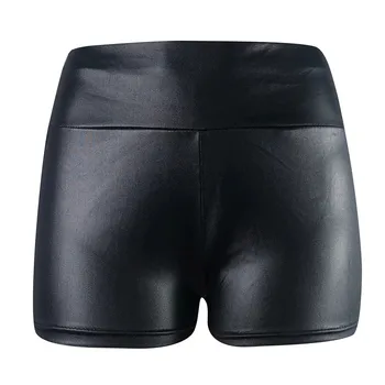 Naiste Sexy lühikesed Püksid Tahke Must Kõrge Vöökoht Säärised Lühikesed Püksid Nahast Vabaaja püksid Slim Suvel lühikesed Püksid Pluss Suurus lühikesed Püksid