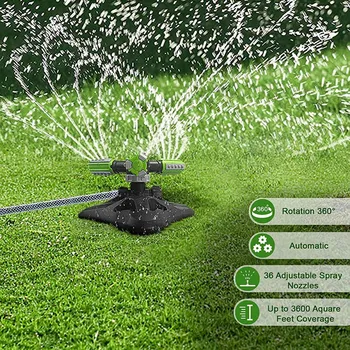 Aias Sprinkler, Täiendatud Automaatne Muru Sprinkler-360-Kraadi Pöörlev, Niisutus Süsteem, Aed Sprinkler Voolik
