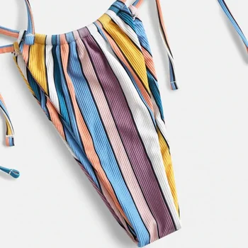 Seksikas Kõrge Vöökoht Supelrõivad 2021 Uus Prindi Bikinis Naiste Ujumistrikoo Polsterdatud Side Trikoo Brasiilia Biquini Maillot De Bain 114