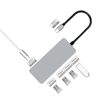 USB-C Docking Station, 5-in-1 LIIK-C Adapter, 4-Port USB HUB, PD Laadimine, Sobib Kõigile USB-C Seadmed, ARVUTI/Tablett