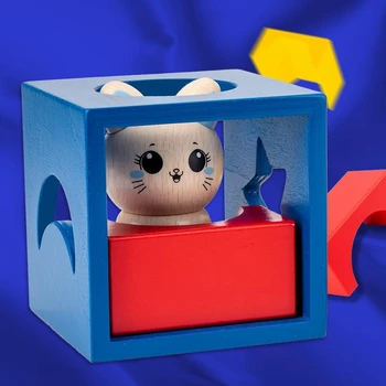 Montessori Puidust Armas Kass Seiklused Kokkupanek Ehitusplokk Mänguasja Kasti Laste Varajase Hariduse Õpetamise Mänguasi