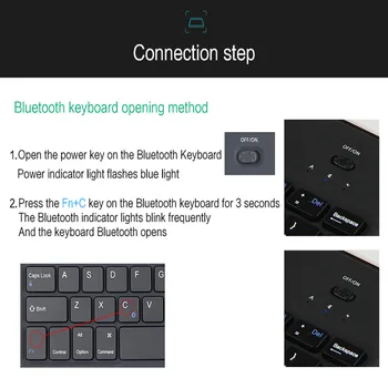 1tk 7/9/10in Puutetundlik Bluetooth Klaviatuur Android Windows Süsteemi Tablett Sülearvuti Juhtmeta Bluetooth Koos Touchpad Klaviatuur