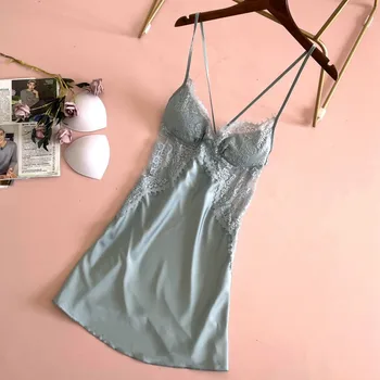 Seksikas Nightgowns Burgundia Nightdress Suvel Kodus Kaste Kleit Naiste Uued Saabumise Homewear Satiin Vabaaja Intiimne Pesu