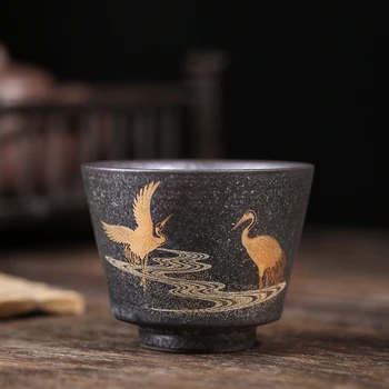 Keraamilised Teacup Sõidab Kraana portselantass Hiina Kung Fu Cup Drinkware 50mlStoneware Raud Klaasitud Kung Fu Tee Tassi
