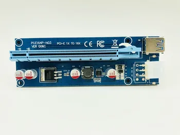 Hulgi-6tk USB 3.0 PCI-E Ärkaja Express 1X 4x 8x 16x Extender Ärkaja Kaardi Adapter SATA 15pin Meeste 6pin Power Kaabel BTC
